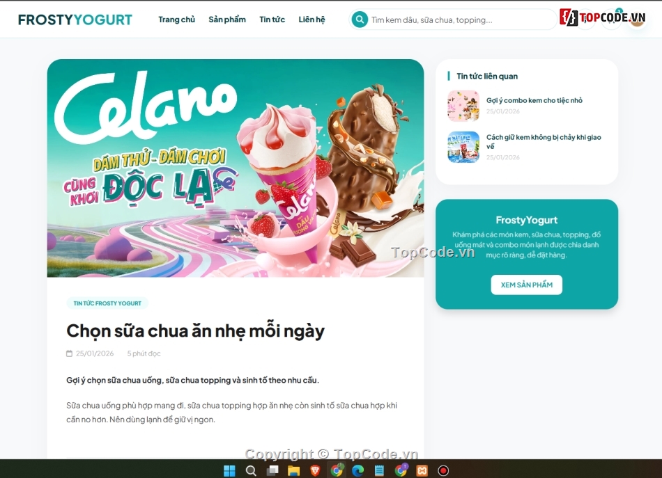 web bán sữa,bán web,web bán đồ lạnh